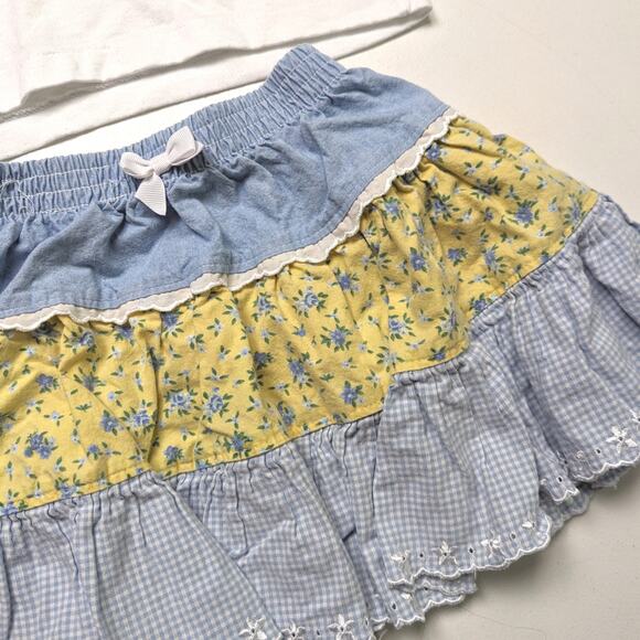 Vintage Kaboom Outfit Girls Size 6 Patchwork Skirt Shirt - Picture 2 of 6